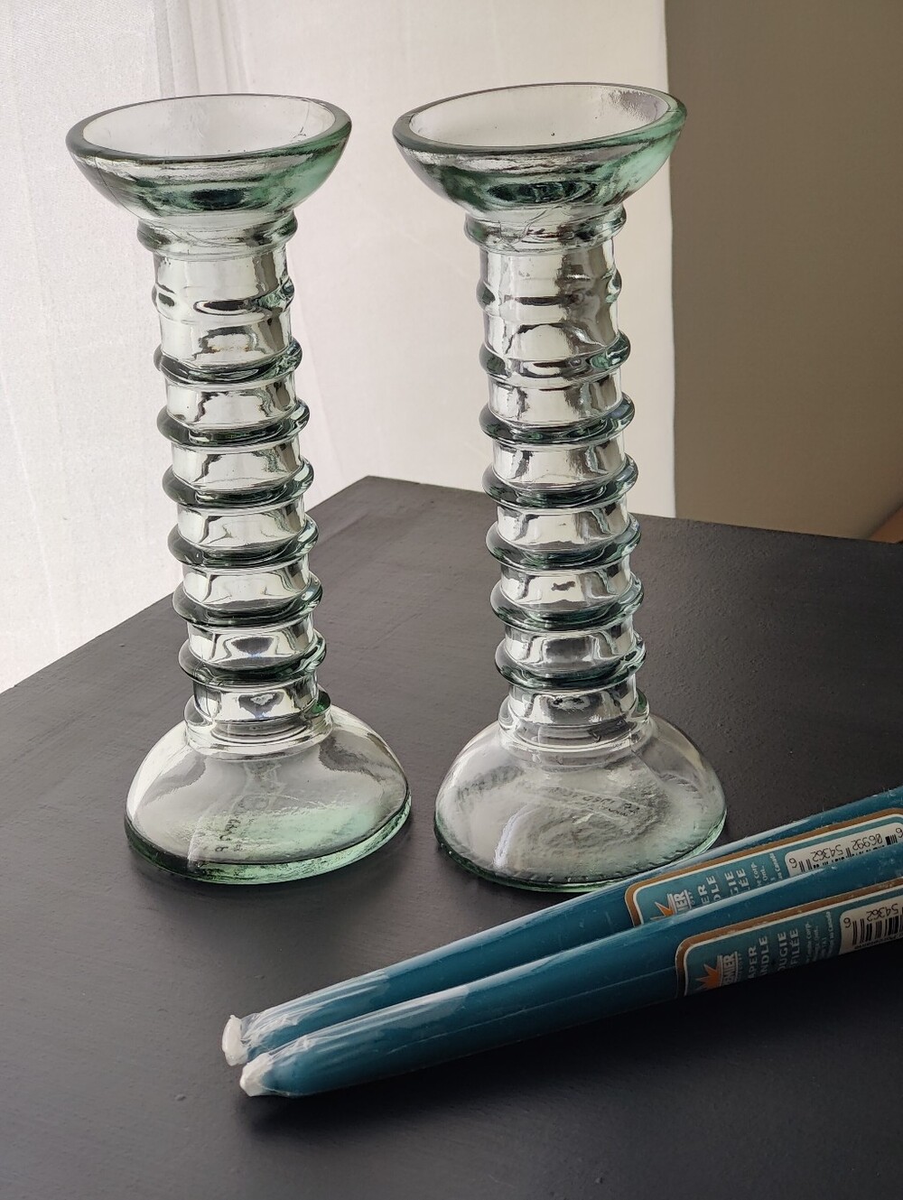 2 ✋ Handmade in Spain| Recycled Glass Candle 🕯️ Holders | La Mediteranea